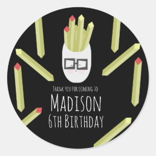 Cute Fries Restaurant Birthday Party   Classic Round Sticker
