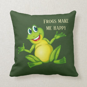 cute frog add text cushion