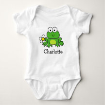 Cute Frog and Flower Baby Bodysuit