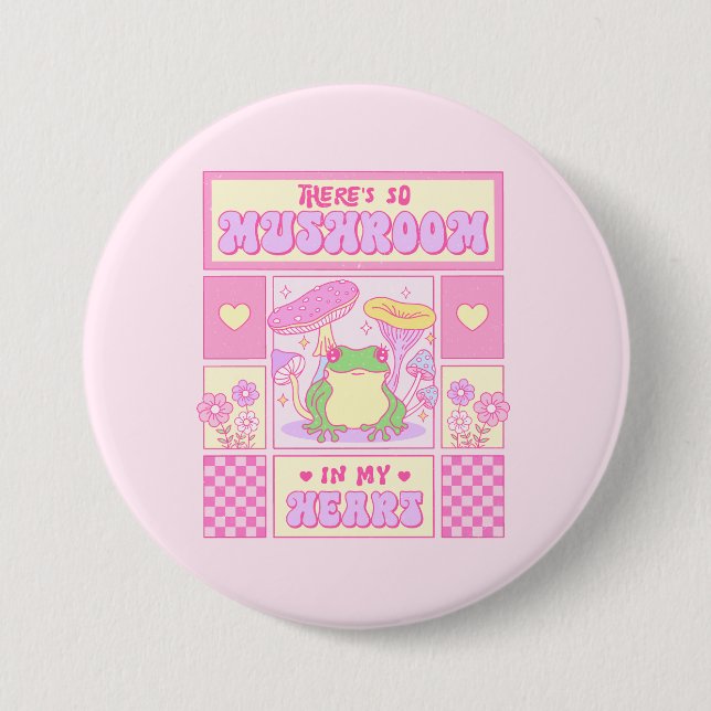 Cute Frog and Mushroom - Funny Romantic 7.5 Cm Round Badge (Front)