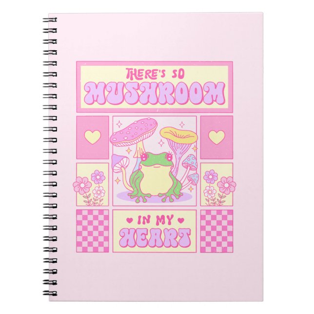 Cute Frog and Mushroom - Funny Romantic Notebook (Front)
