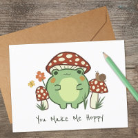 Cute Frog and Mushroom | You Make Me Hoppy 