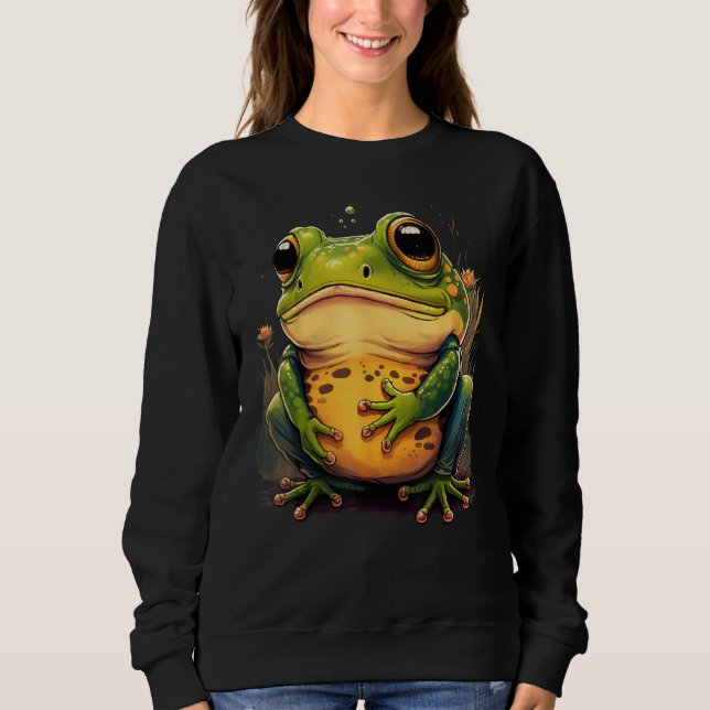 Cute Frog  Animal on Frog 1 Sweatshirt (Front)