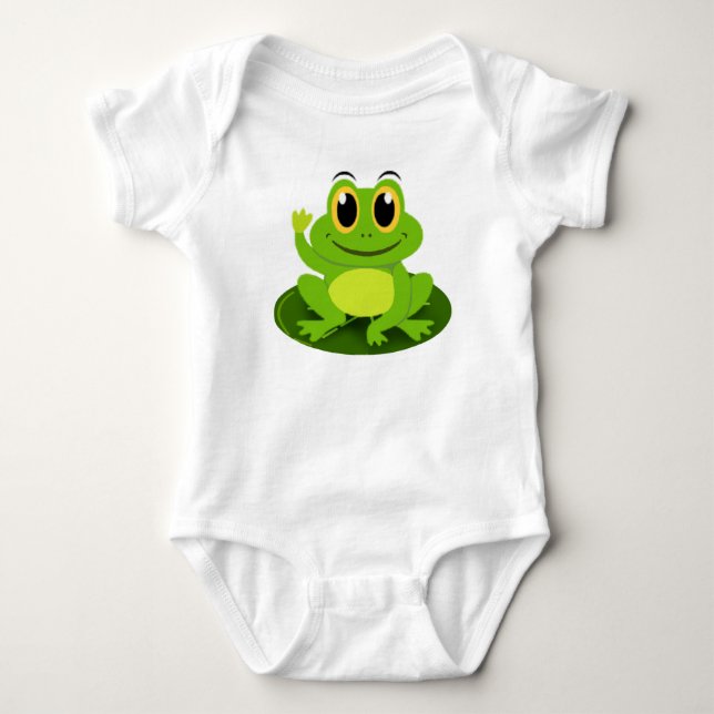 Cute Frog Baby Bodysuit (Front)
