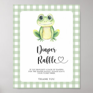cute frog baby shower - diaper raffle poster