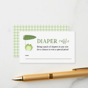 Cute Frog Baby Shower Diaper Raffle Tickets Enclosure Card