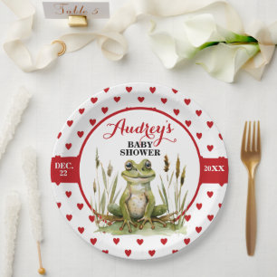 Cute Frog Baby Shower or Birthday Paper Plate