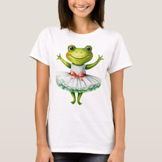 Cute frog ballerina dancing ballet. T-Shirt