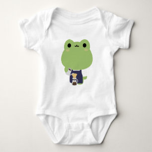 Cute Frog Barista Baby Bodysuit