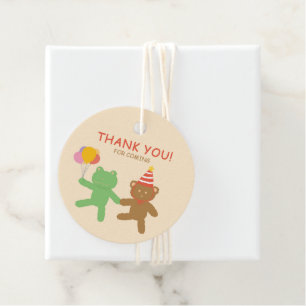 Cute Frog & Bear Birthday Party Favour Tags