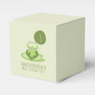 Cute Frog Birthday Green Balloon Thank You Favour Box