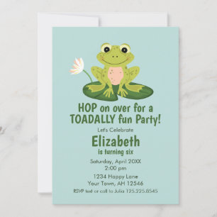 Cute Frog Birthday Invitation