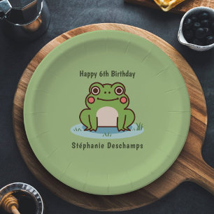 Cute Frog Birthday Paper Plate