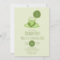 Cute Frog Birthday Party Balloon Green Lily Pad 