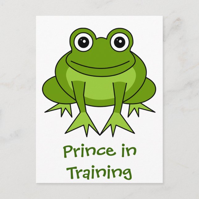 Cute Frog Cartoon - Prince in Training Postcard (Front)