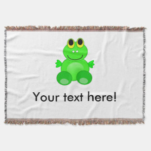 Cute frog cartoon throw blanket