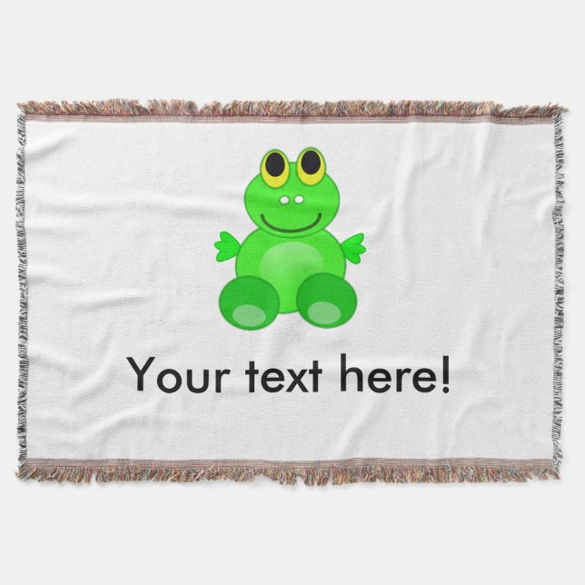 Cute frog cartoon throw blanket (Front)