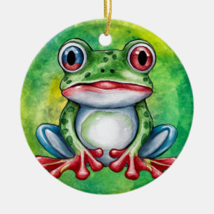 Cute Frog Ceramic Ornament