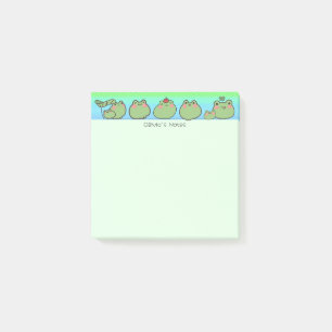 Cute Frog colorful gradient Personalized name Post-it Notes