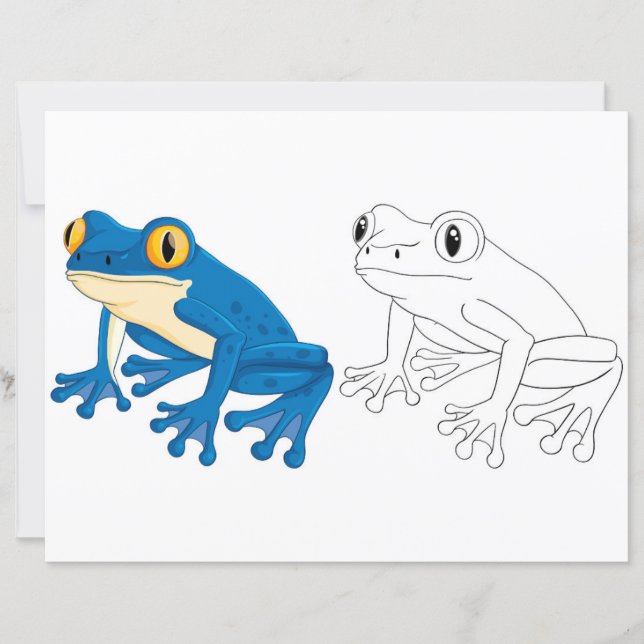 Cute frog colouring page (Front)