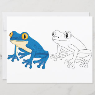 Cute frog colouring page