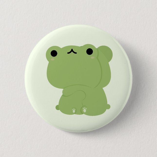 Cute Frog Couple 6 Cm Round Badge (Front)