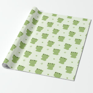 Cute Frog Couple Wrapping Paper