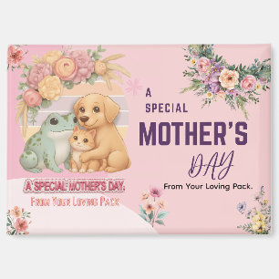 Cute Frog Dog Cat Mother’s Day Card - Special Gift Magnet