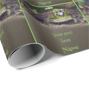 Cute Frog Face Animal Personalized Wrapping Paper