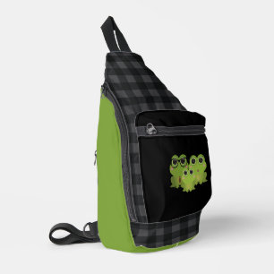 Cute Frog Family Illustration – Mom Dad Baby Frogs Sling Bag