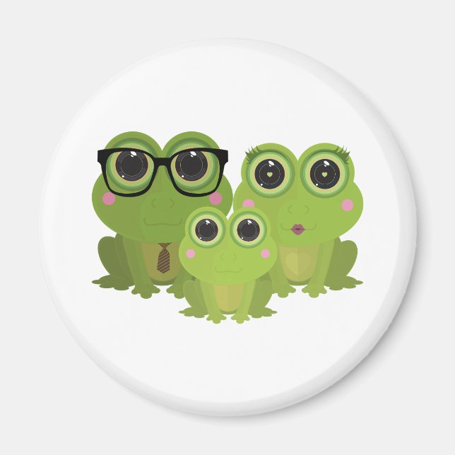 Cute Frog Family Magnet (Front)