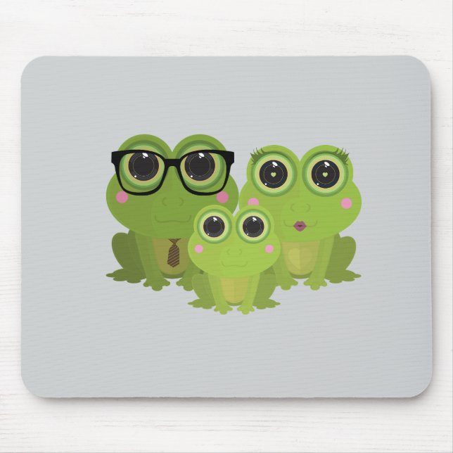 Cute Frog Family Mouse Pad (Front)
