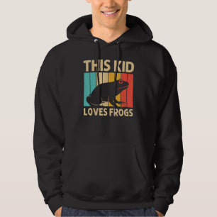 Cute Frog For Kids Boys Frog  Toad Animal Tadpole  Hoodie