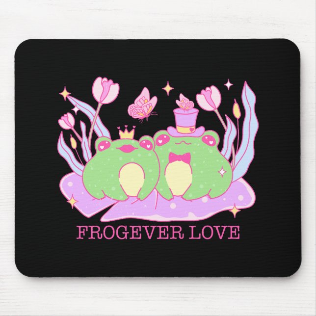 Cute Frog - Frogever Love Mouse Pad (Front)