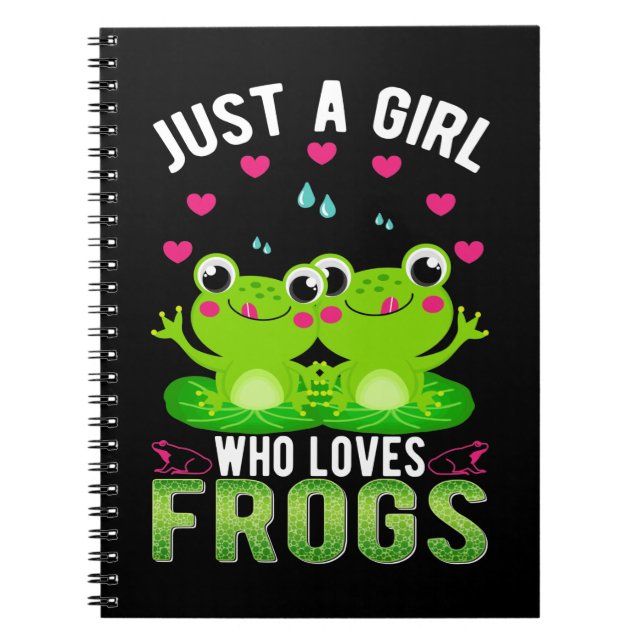 Cute Frog Girl Daughter Kawaii Frog Lover Notebook (Front)
