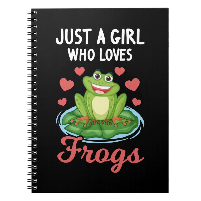 Cute Frog Girl Daughter loves Frogs Notebook (Front)