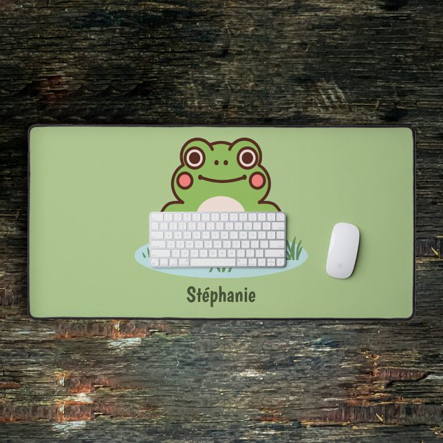 Cute Frog Green Desk Mat (Cute Frog Green Desk Mat)