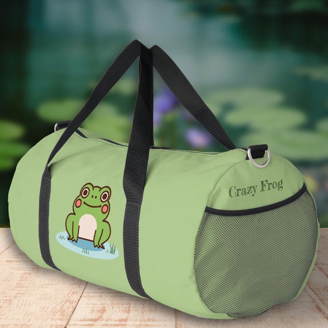 Cute Frog Green Duffle Bag (Cute Frog Duffle Bag)