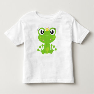 Cute Frog, Green Frog, Frog Princess, Crown Toddler T-Shirt