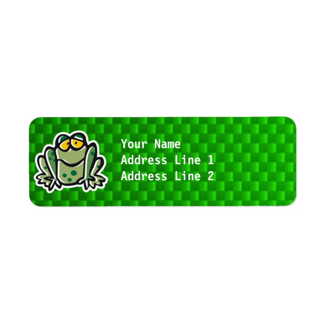 Cute Frog; Green Return Address Label (Front)
