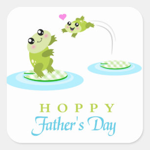 Cute Frog Hoppy Happy Father's Day Square Sticker