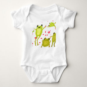 Cute frog illustration baby bodysuit
