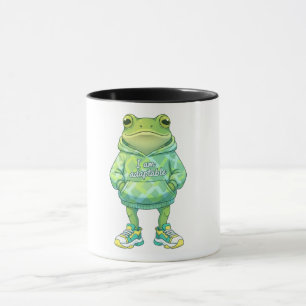 Cute Frog Illustration   Funny Custom Coffee Mug