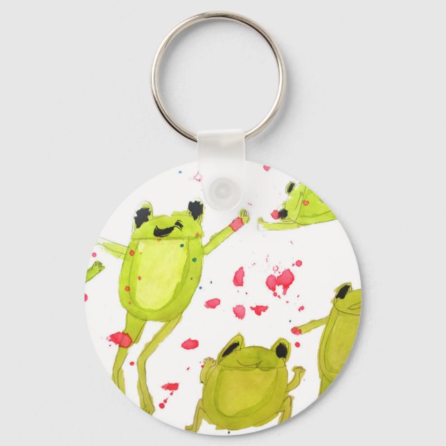 Cute frog illustration key ring (Front)