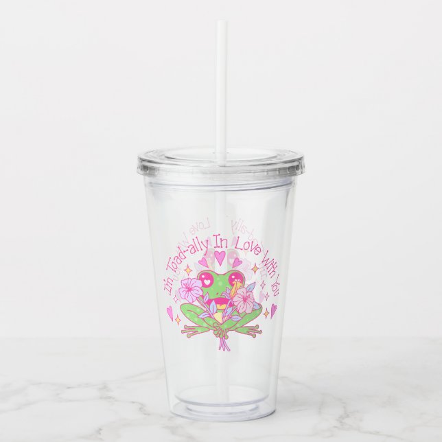 Cute Frog - I'm Totally In Love With You Acrylic Tumbler (Front)