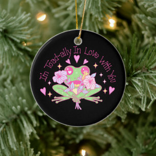 Cute Frog - I'm Totally In Love With You Ceramic Ornament