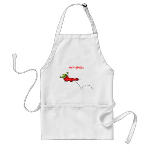 Cute frog in a red sock jumping cartoon standard apron
