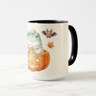 Cute Frog in Pumpkin Halloween Kawaii Mug