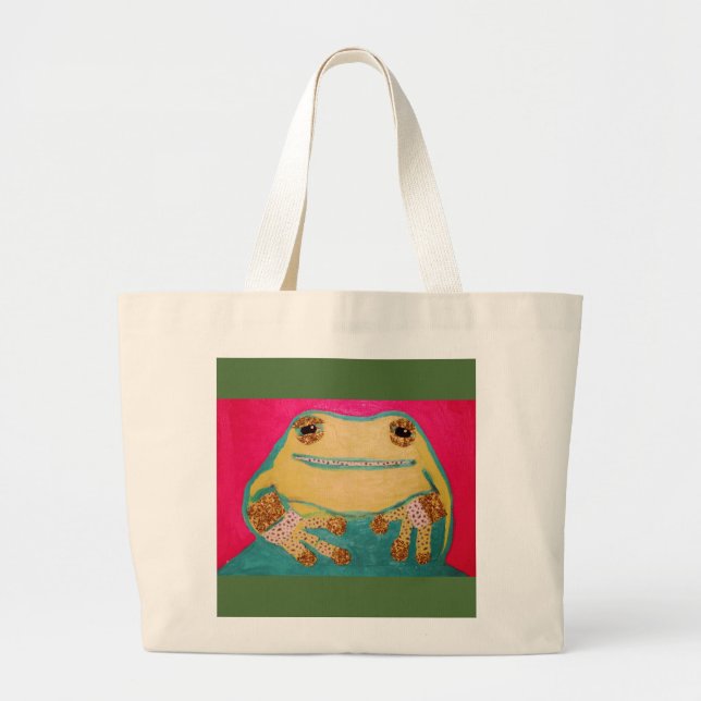 Cute Frog Jumbo Tote Bag (Front)