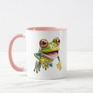 Cute Frog Kawaii 3D Tree Frog Green Rainforest Mug